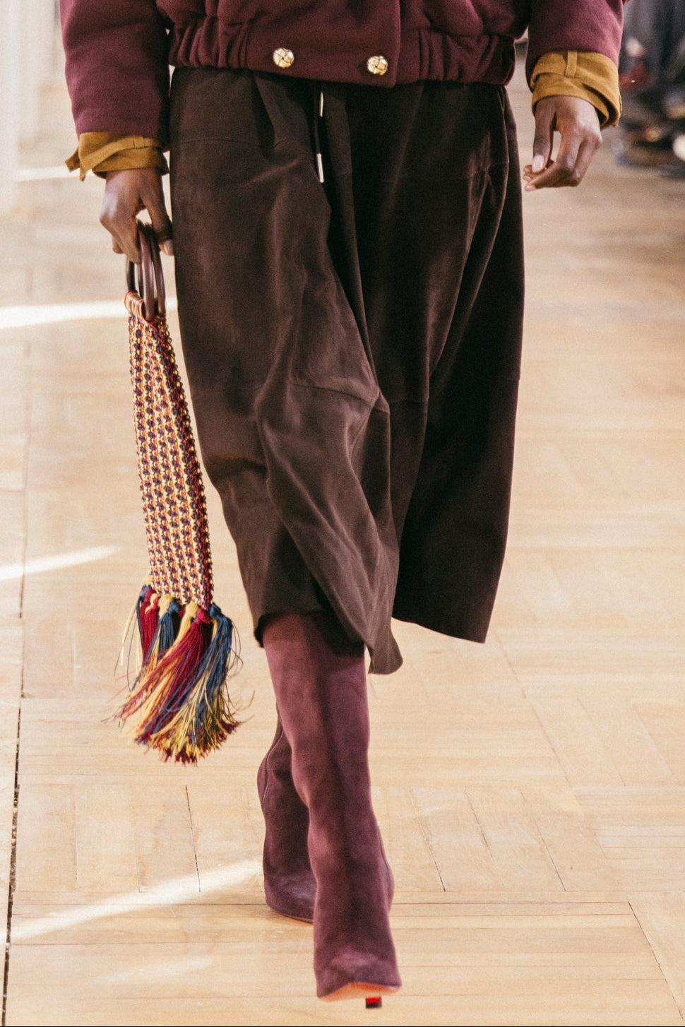 Donna Skirt Coffee Suede
