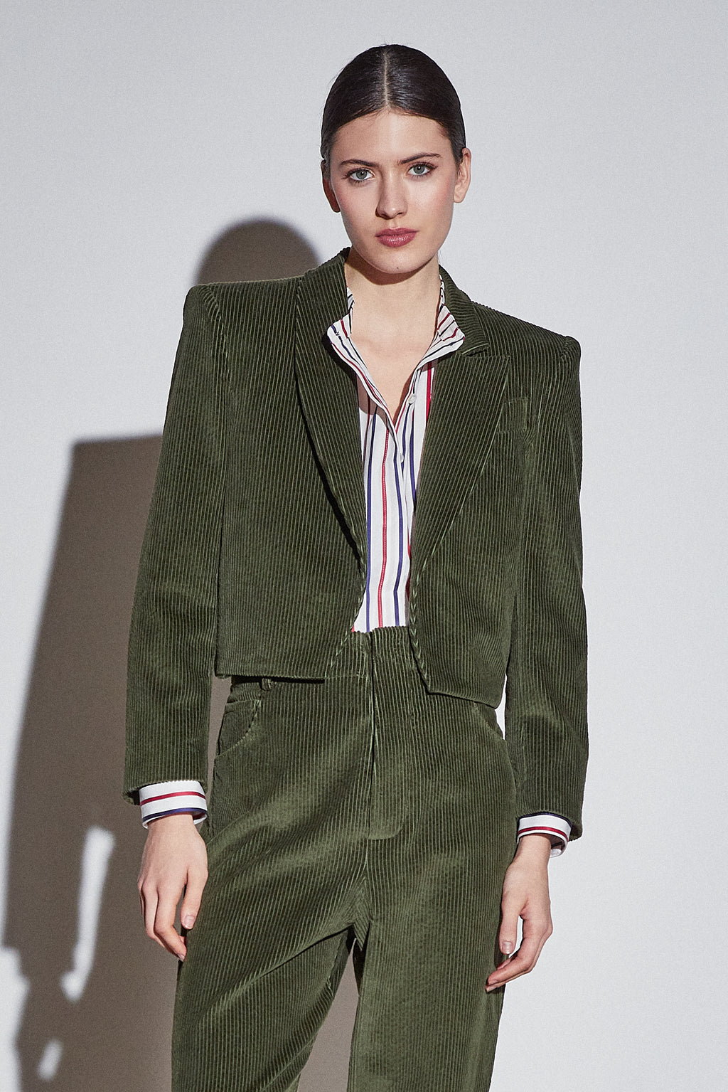 Amber Spencer Jacket Olive Corduroy