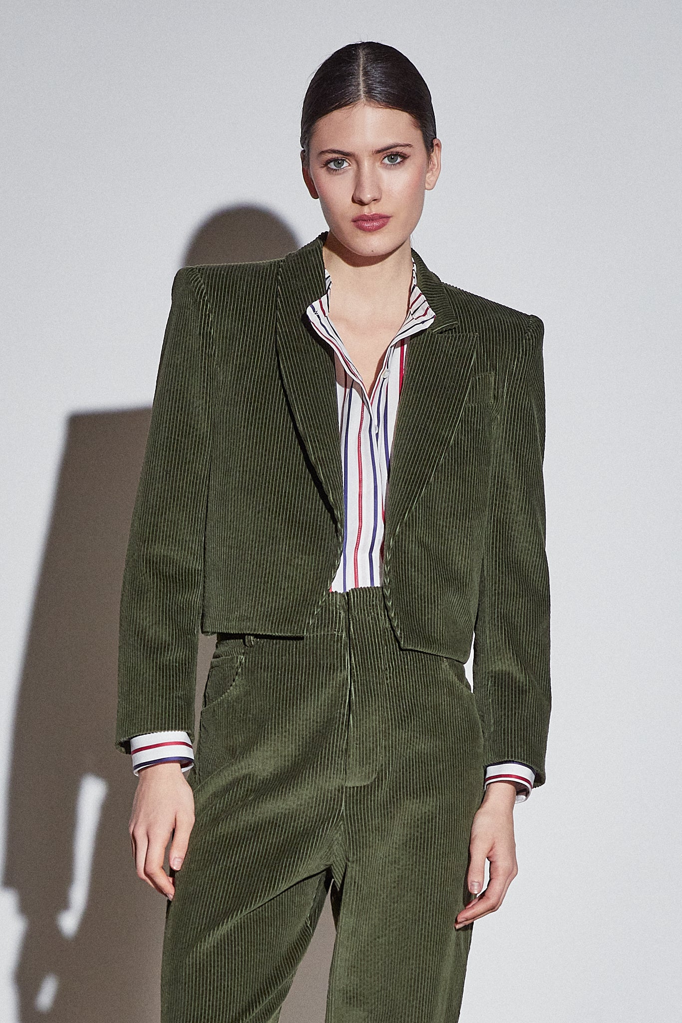 Amber Spencer Jacket Olive Corduroy