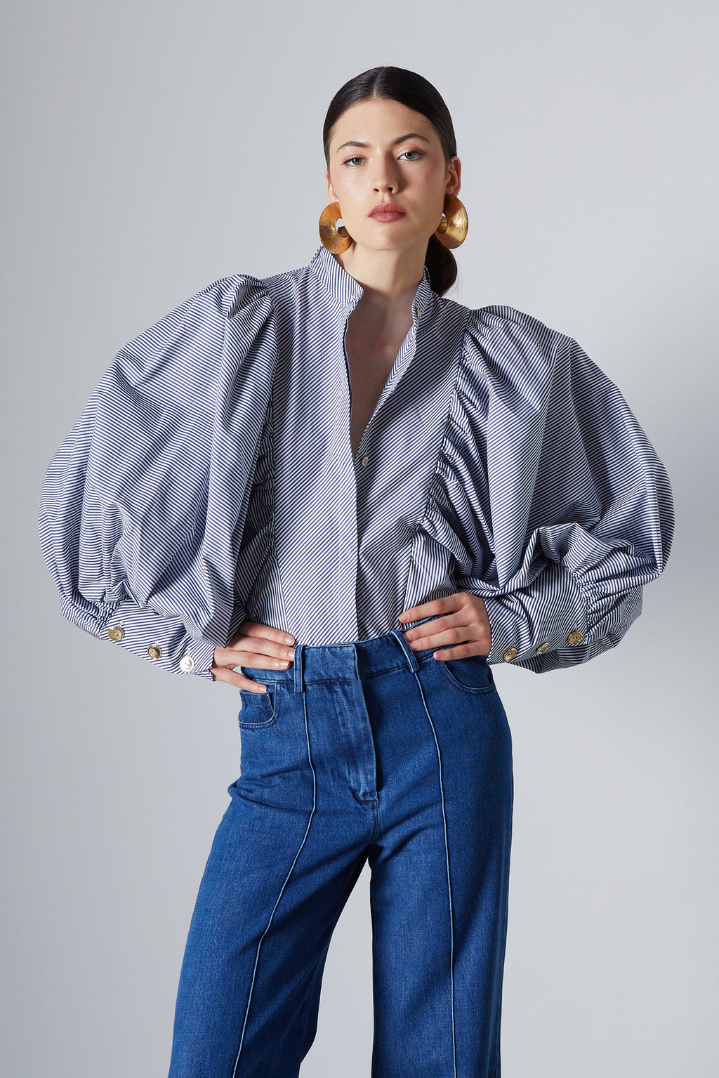 Celeste Blouse Blue Stripes