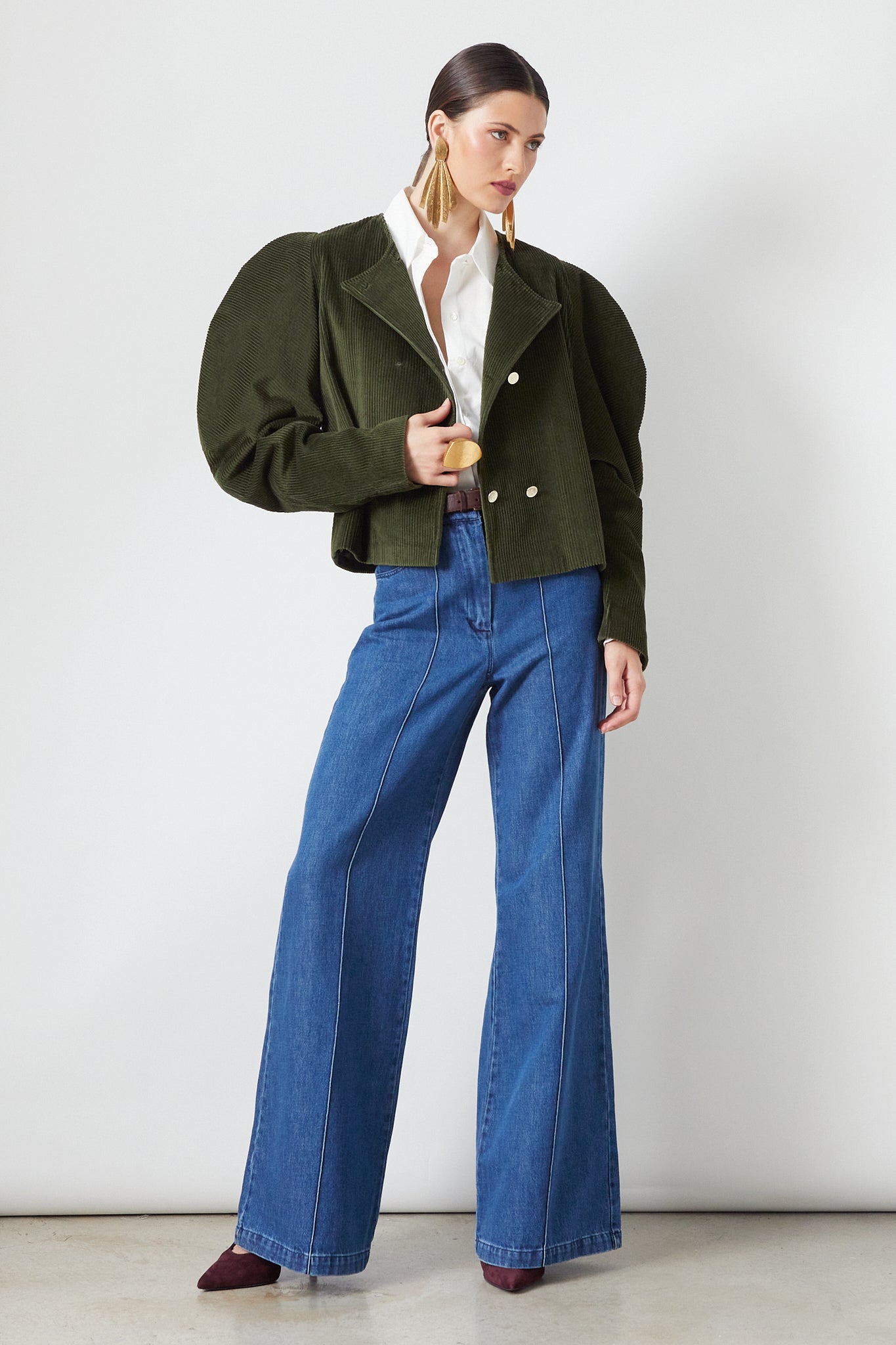 Camila Jacket Olive Corduroy