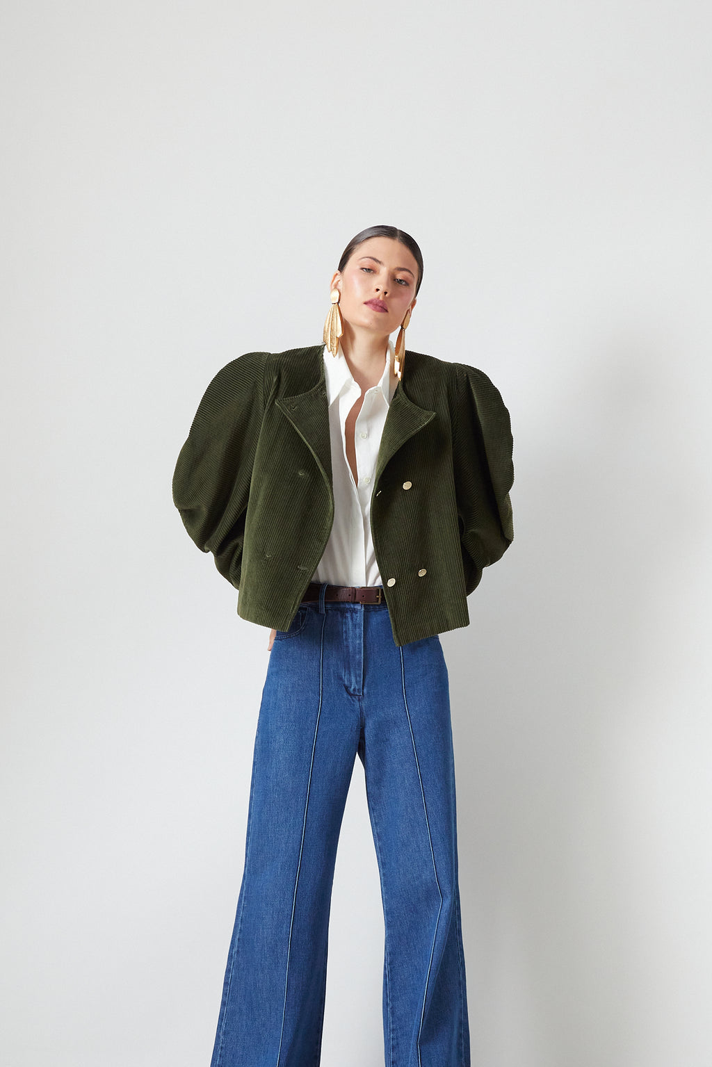 Camila Jacket Olive Corduroy