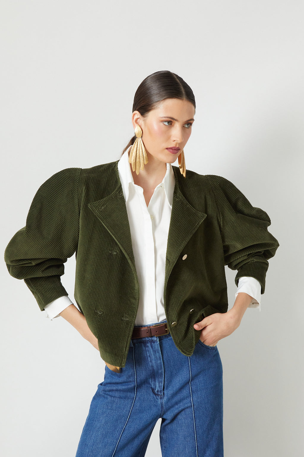 Camila Jacket Olive Corduroy