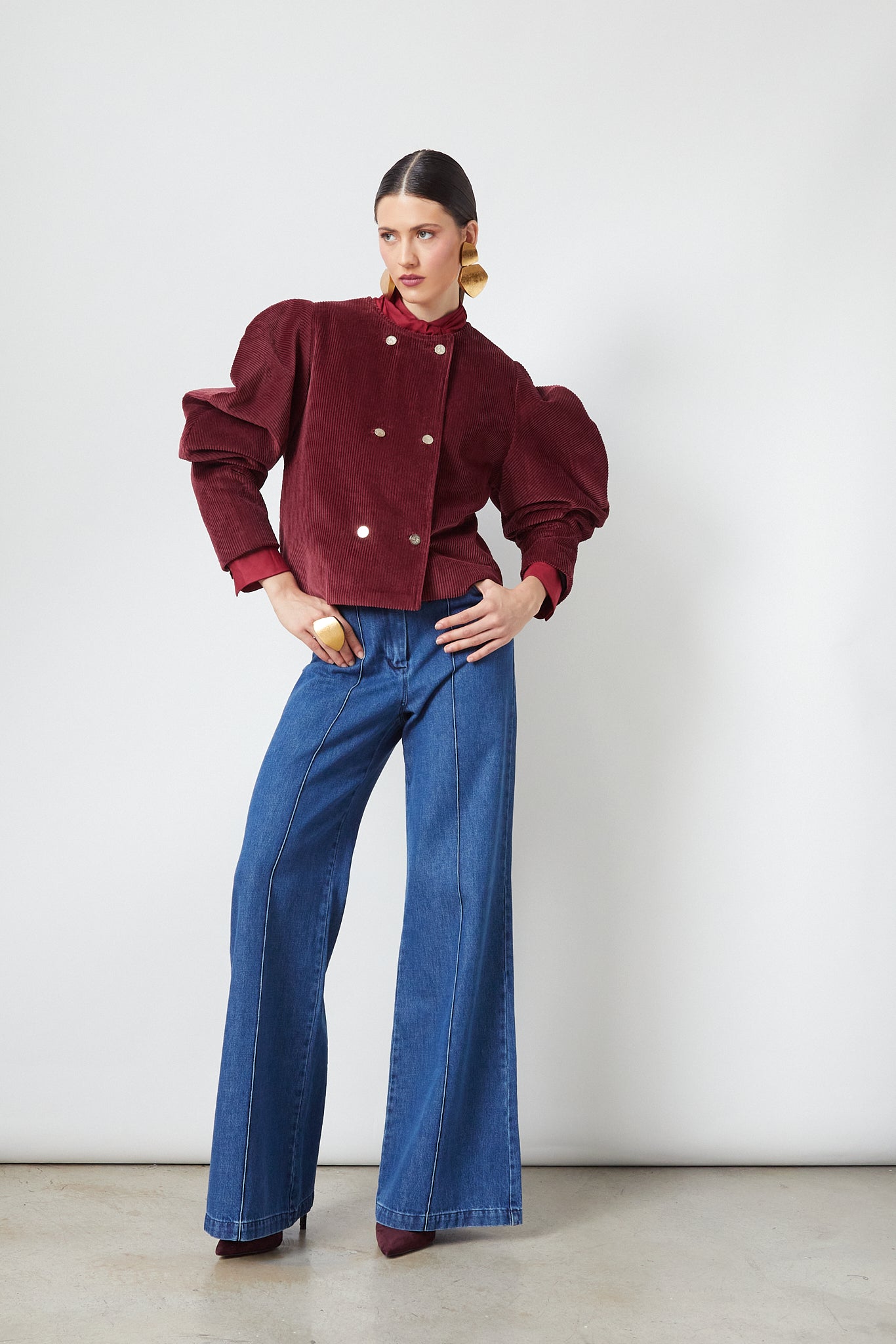 Camila Jacket Maroon Corduroy