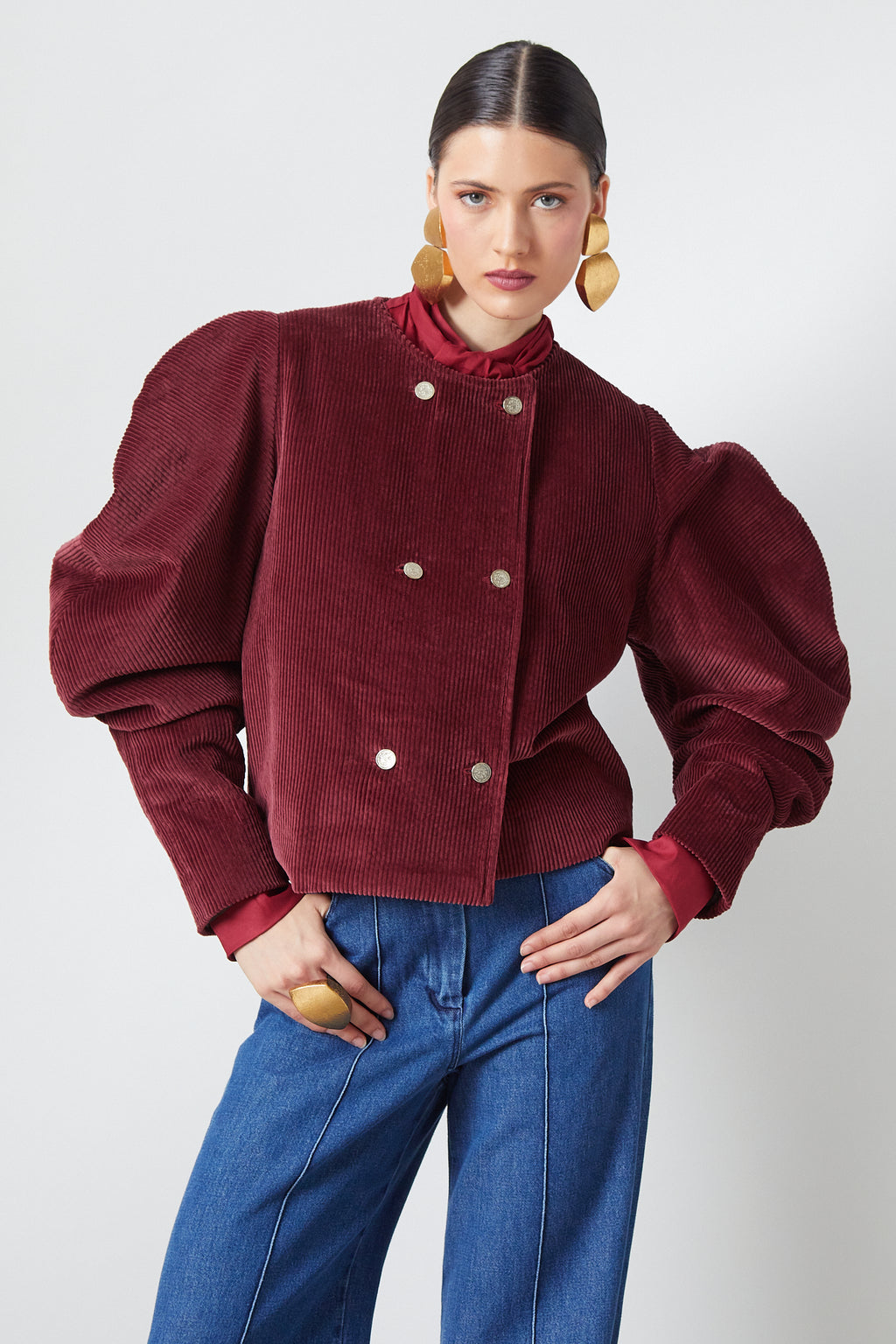 Camila Jacket Maroon Corduroy