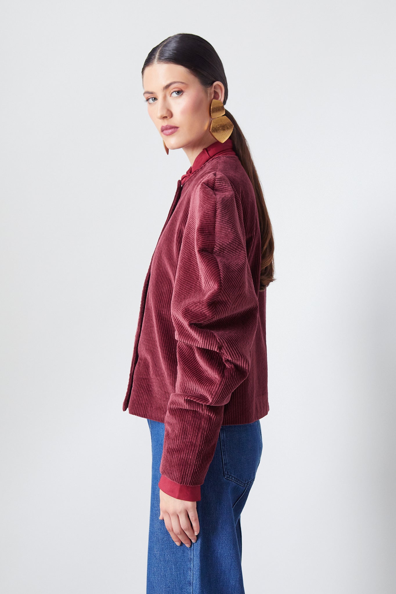 Camila Jacket Maroon Corduroy