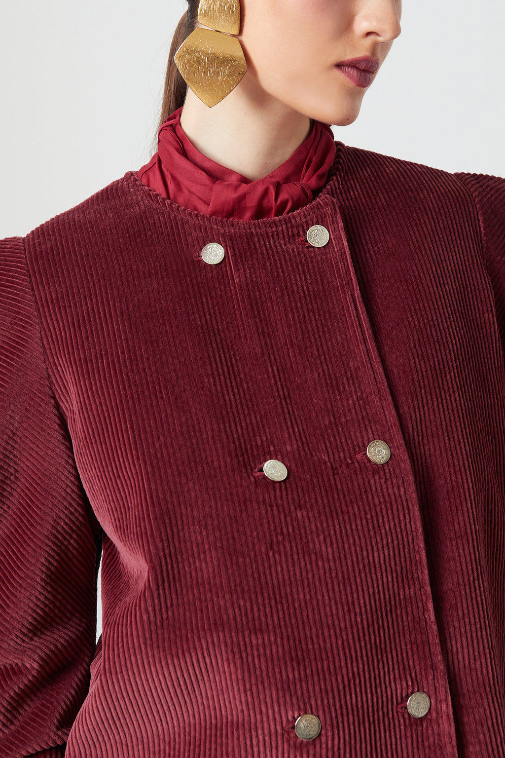 Camila Jacket Maroon Corduroy