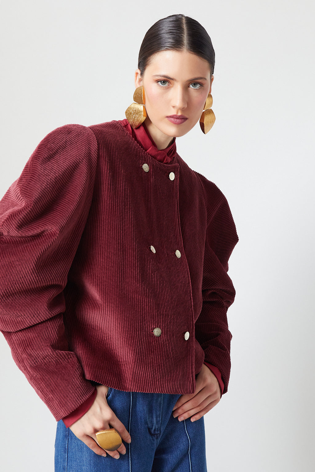 Camila Jacket Maroon Corduroy
