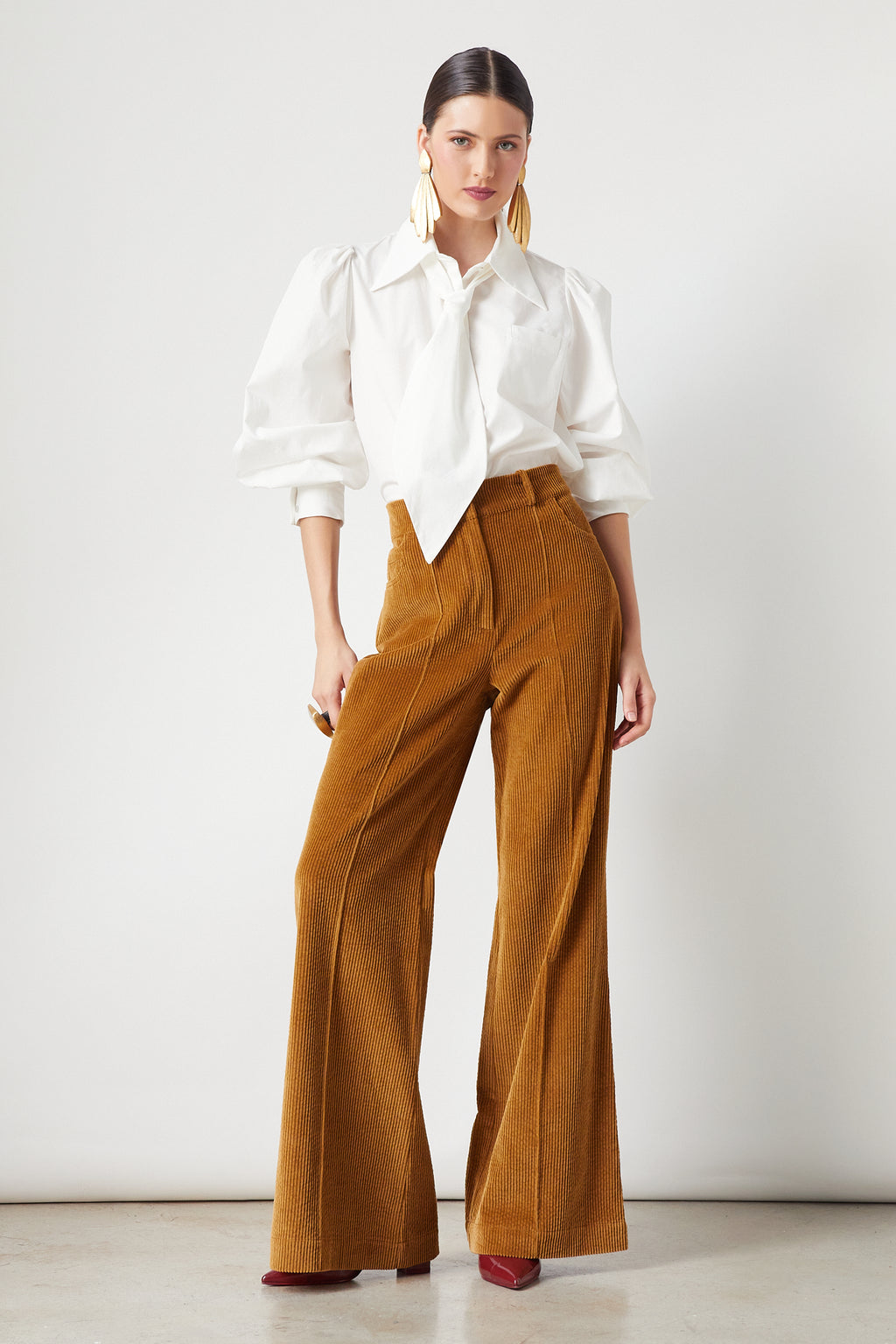 Pantalon Elvis en velours côtelé Brandy