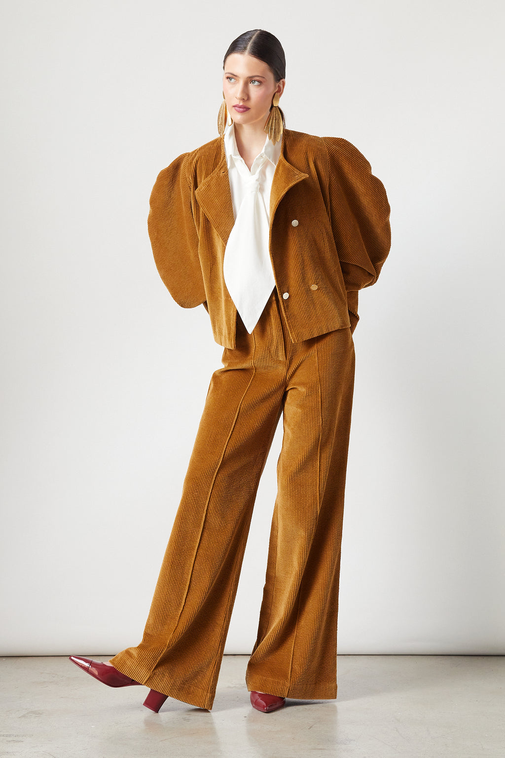 Pantalon Elvis en velours côtelé Brandy