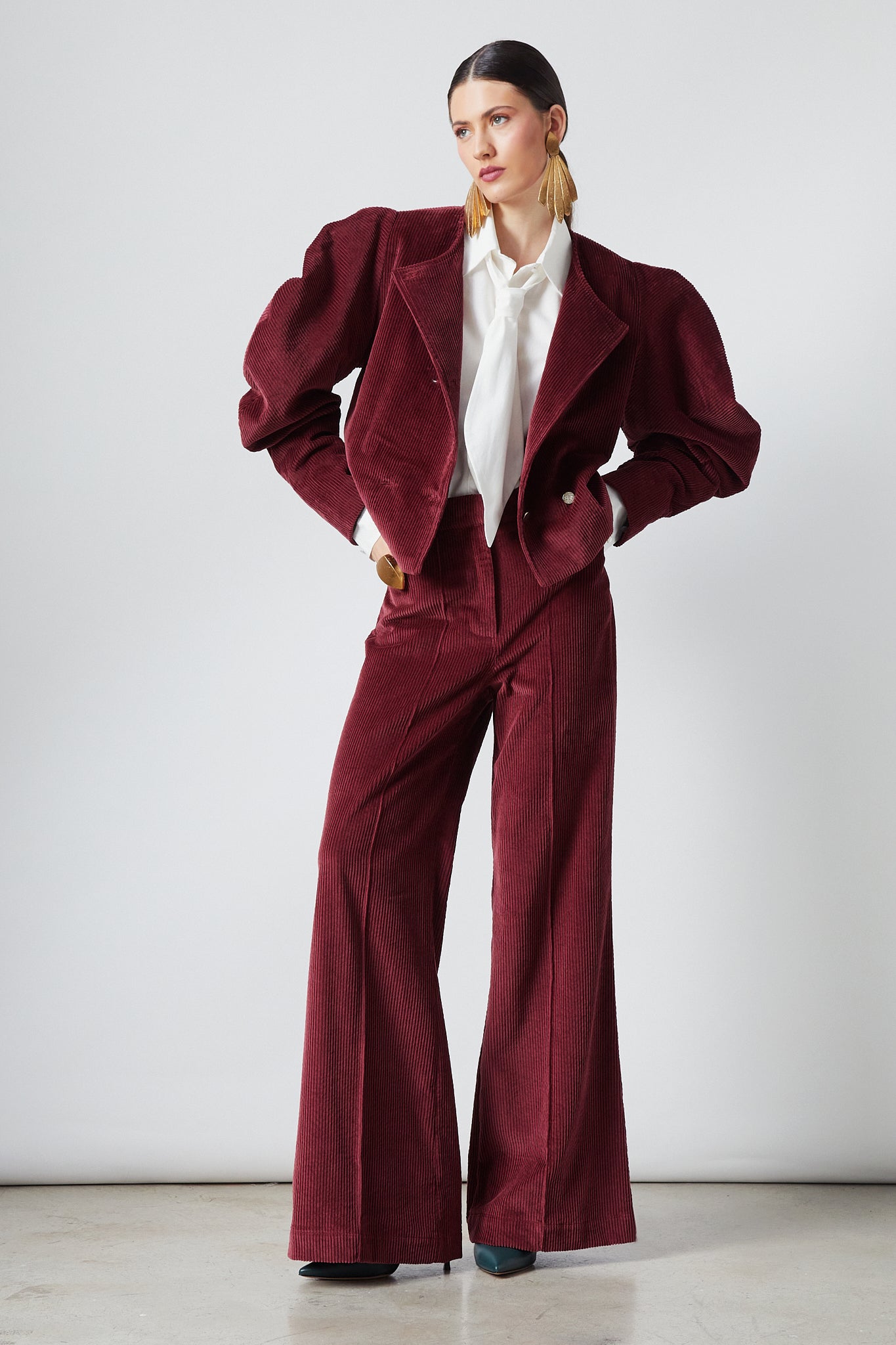 Camila Jacket Maroon Corduroy