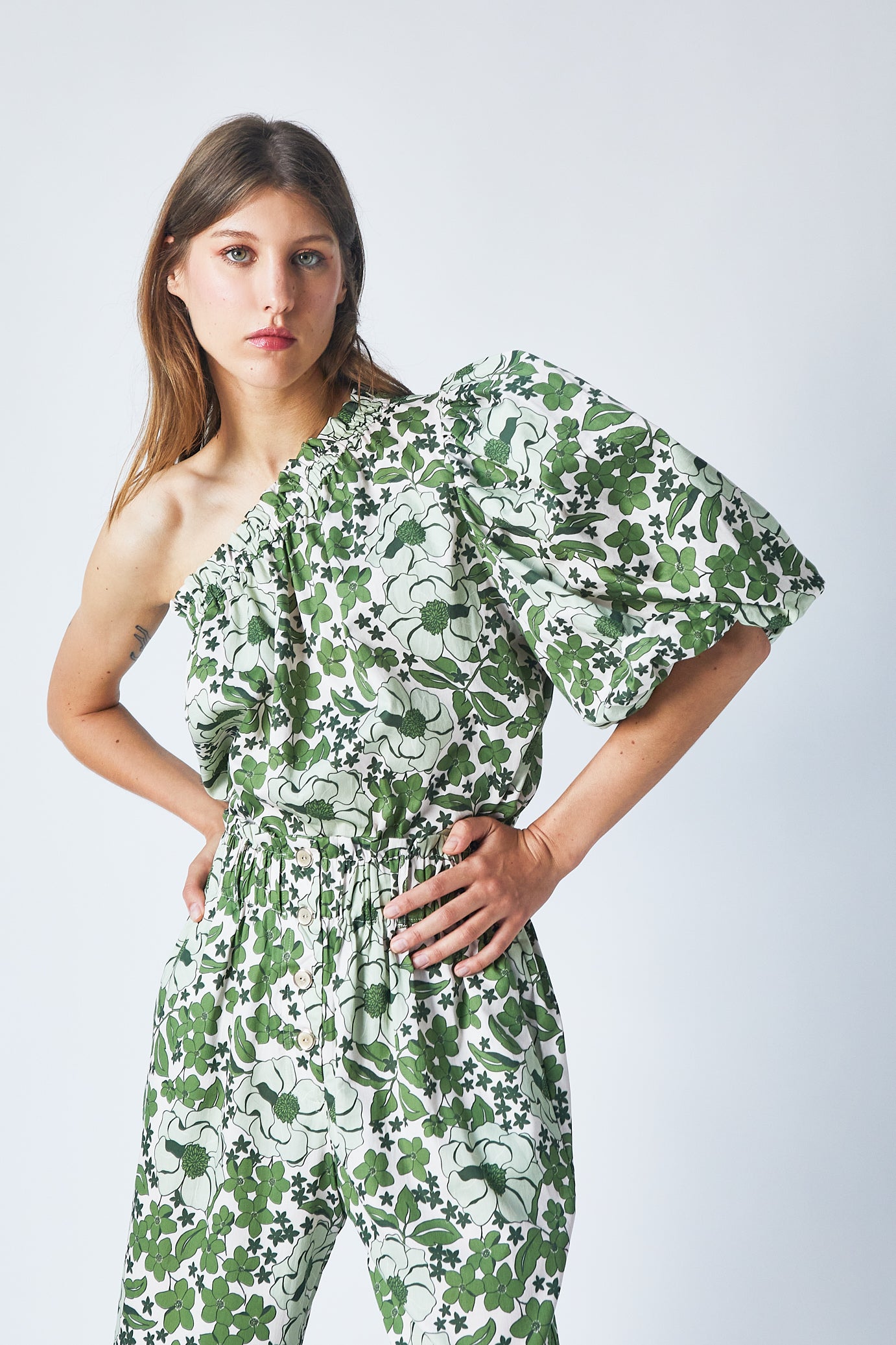 Mona Top Green Bloom