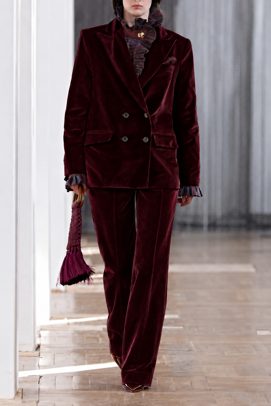 Louise Tailoring Pants Pinot Velvet