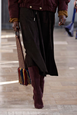 Donna Skirt Coffee Suede