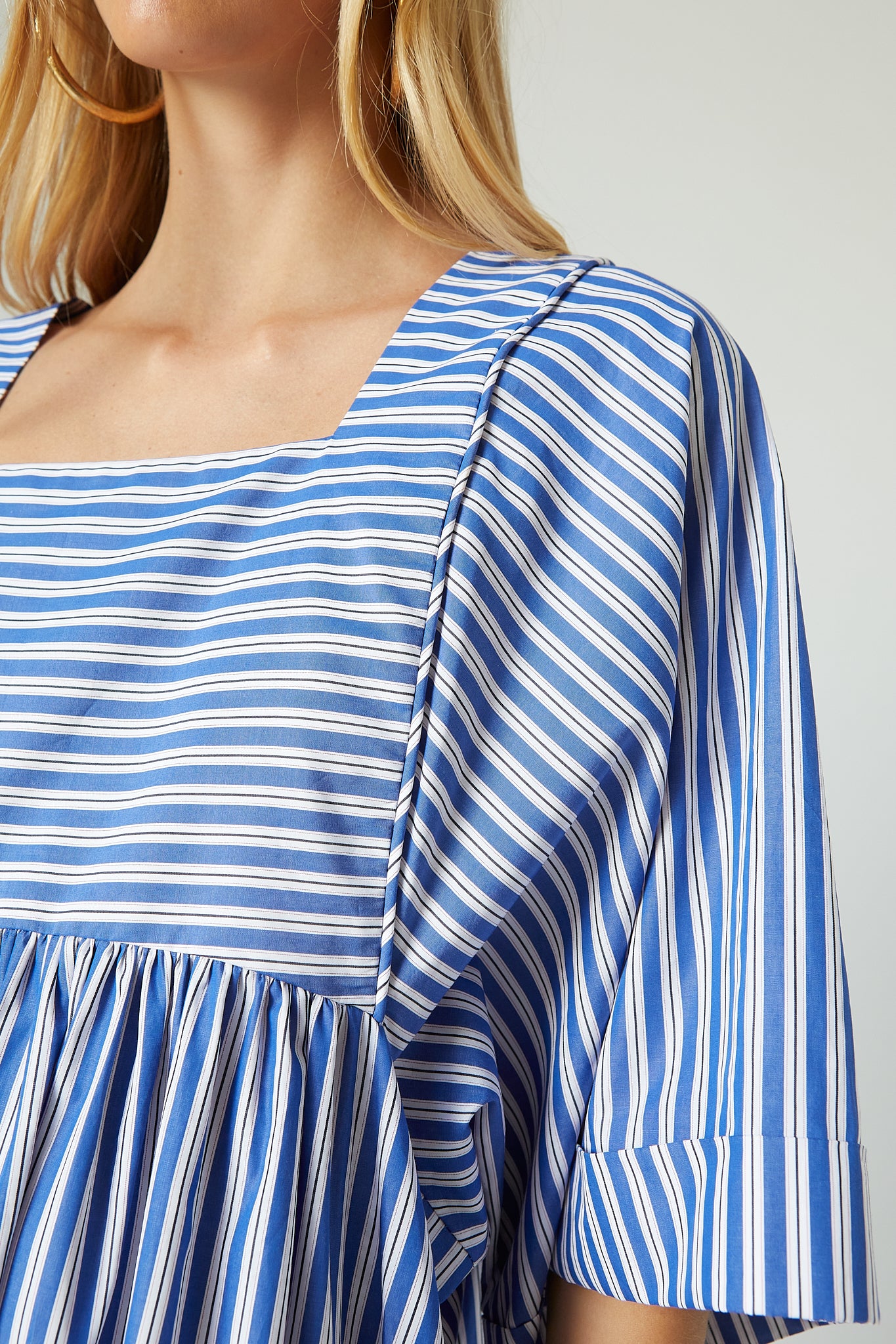Women's Blue Striped Cotton Dress