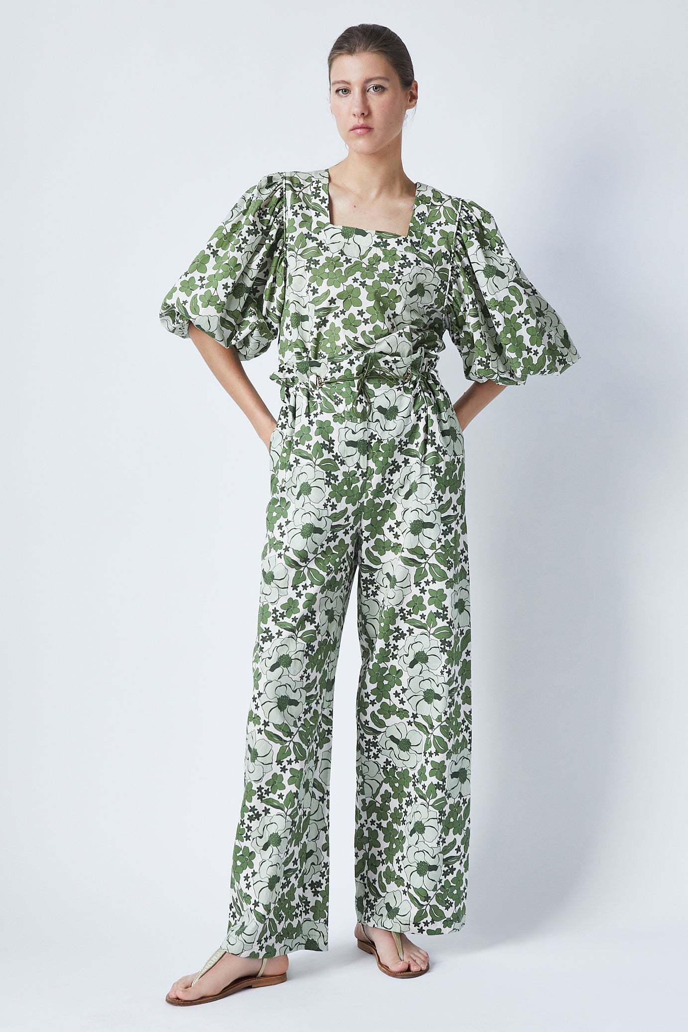 Pantalones Zoe Green Bloom