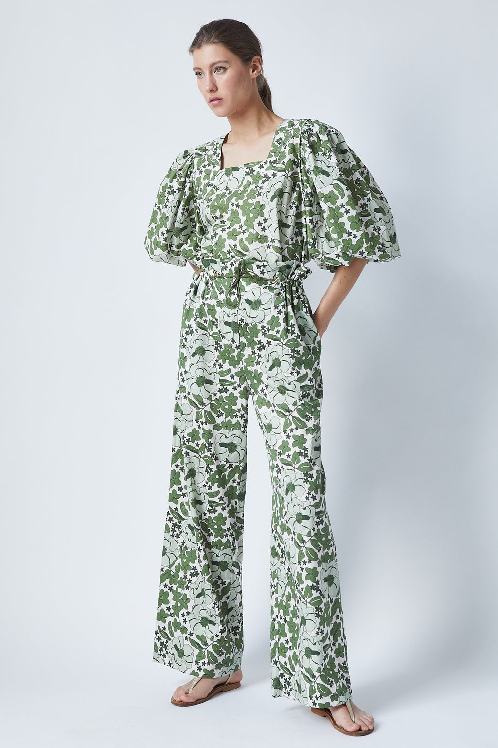 Pantalones Zoe Green Bloom