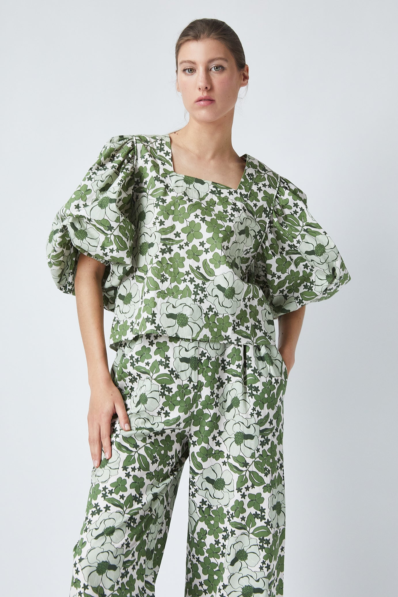 Pantalones Zoe Green Bloom
