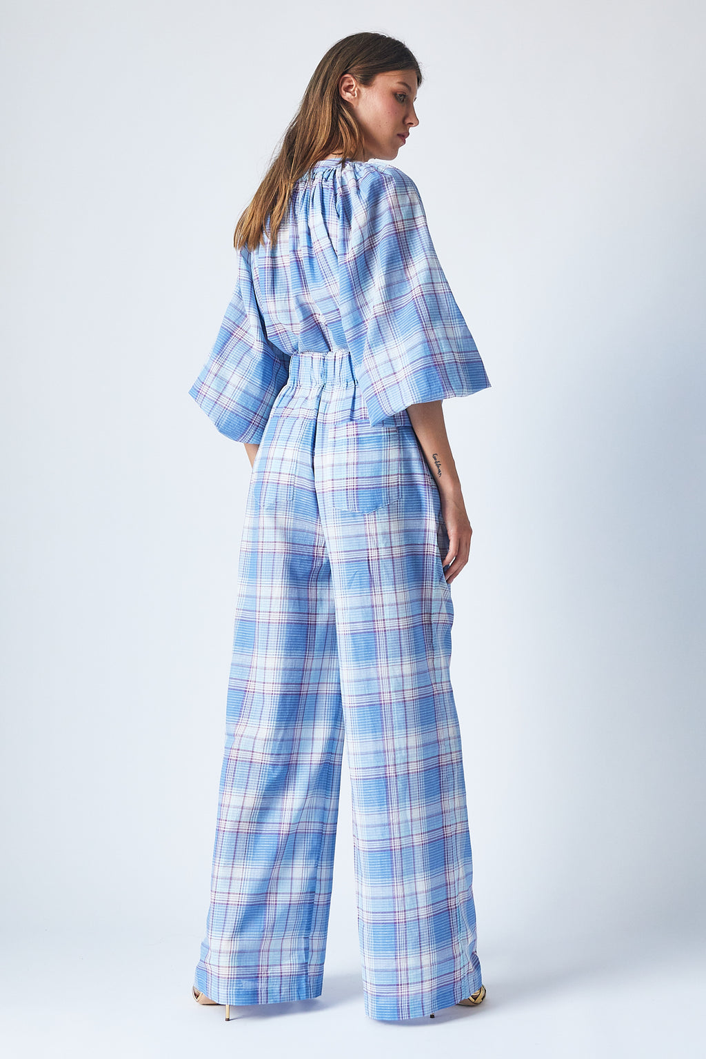 Thalia Blouse Blue Checks