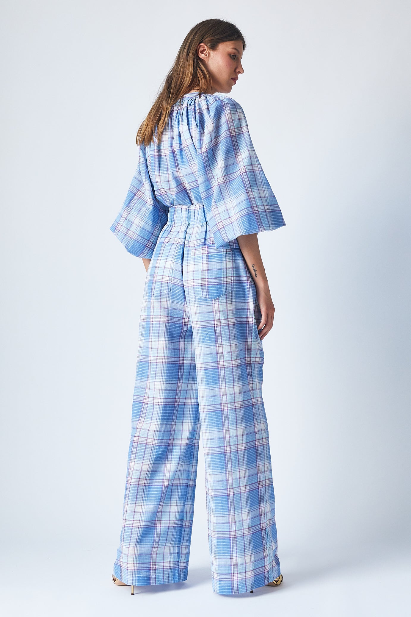 Thalia Pants Blue Checks
