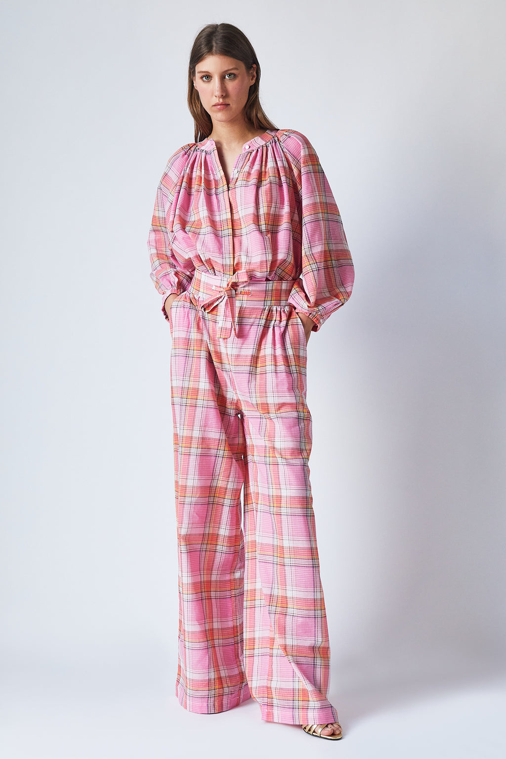 Thalia Pants Pink Checks