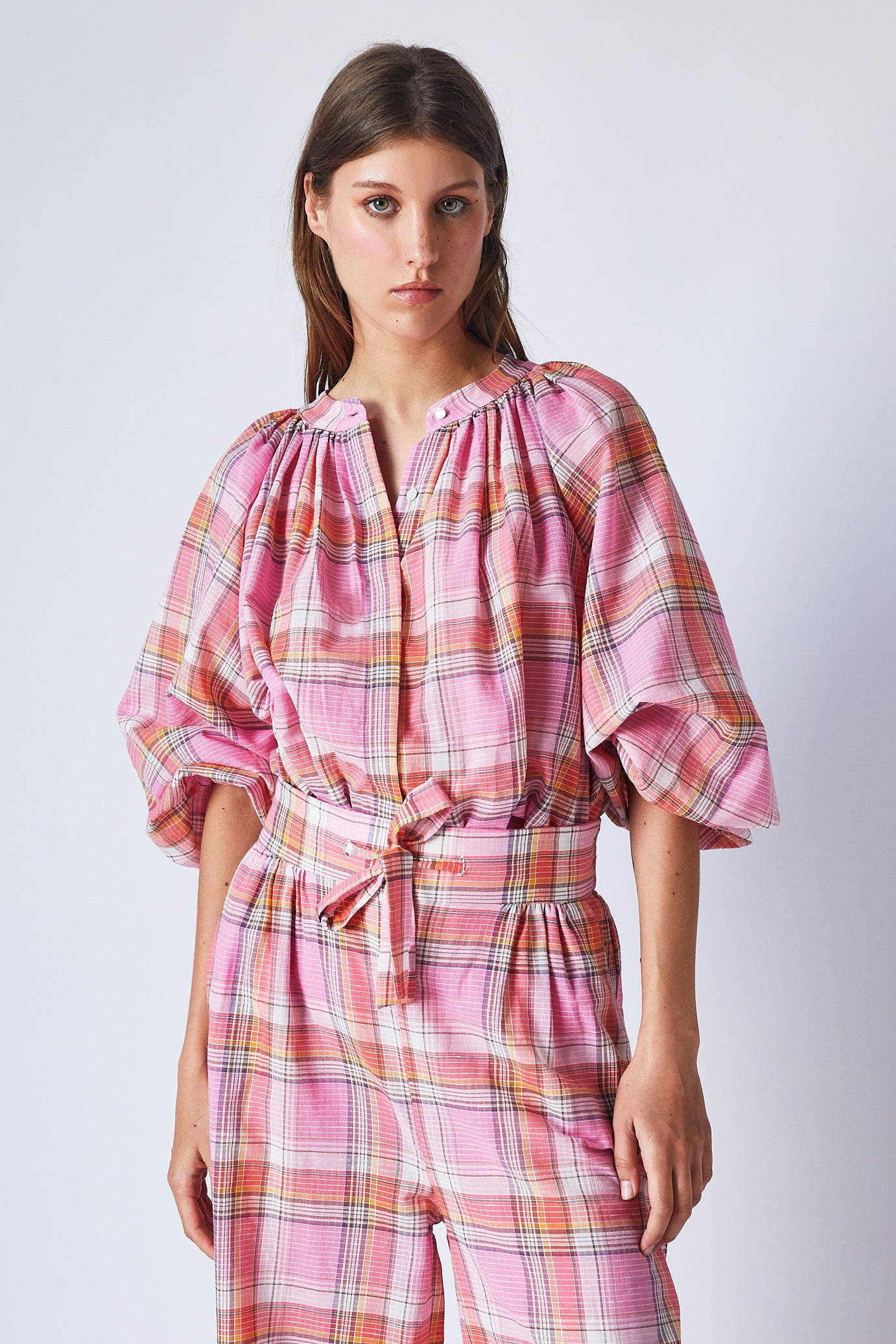 Thalia Pants Pink Checks