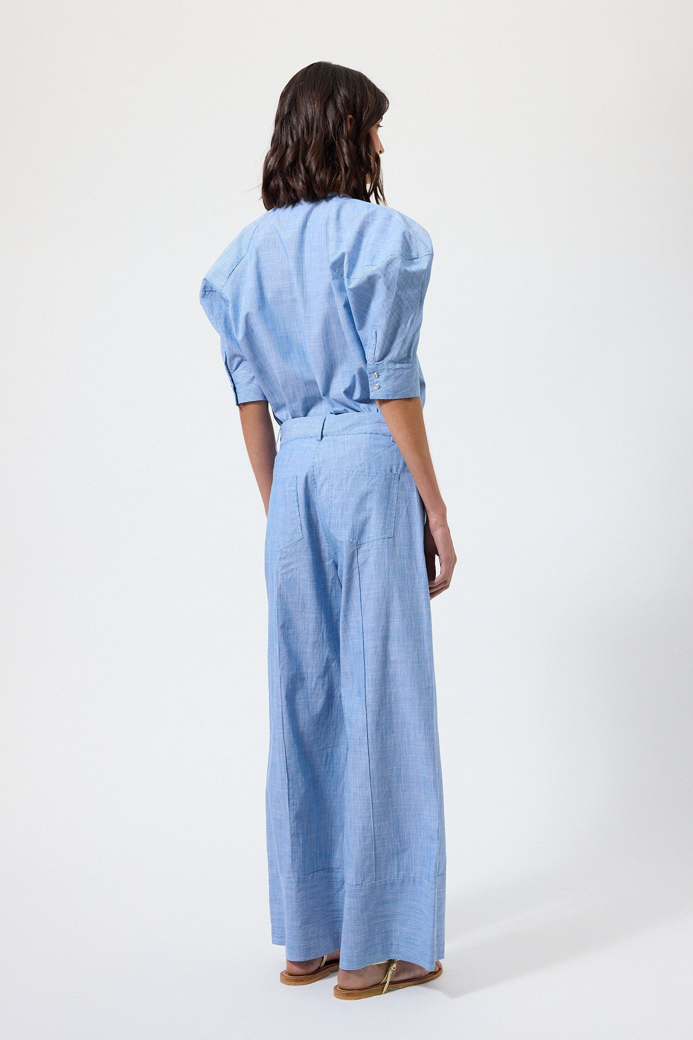 Women's High Waisted Wide Leg Cotton Pants | The Label Edition