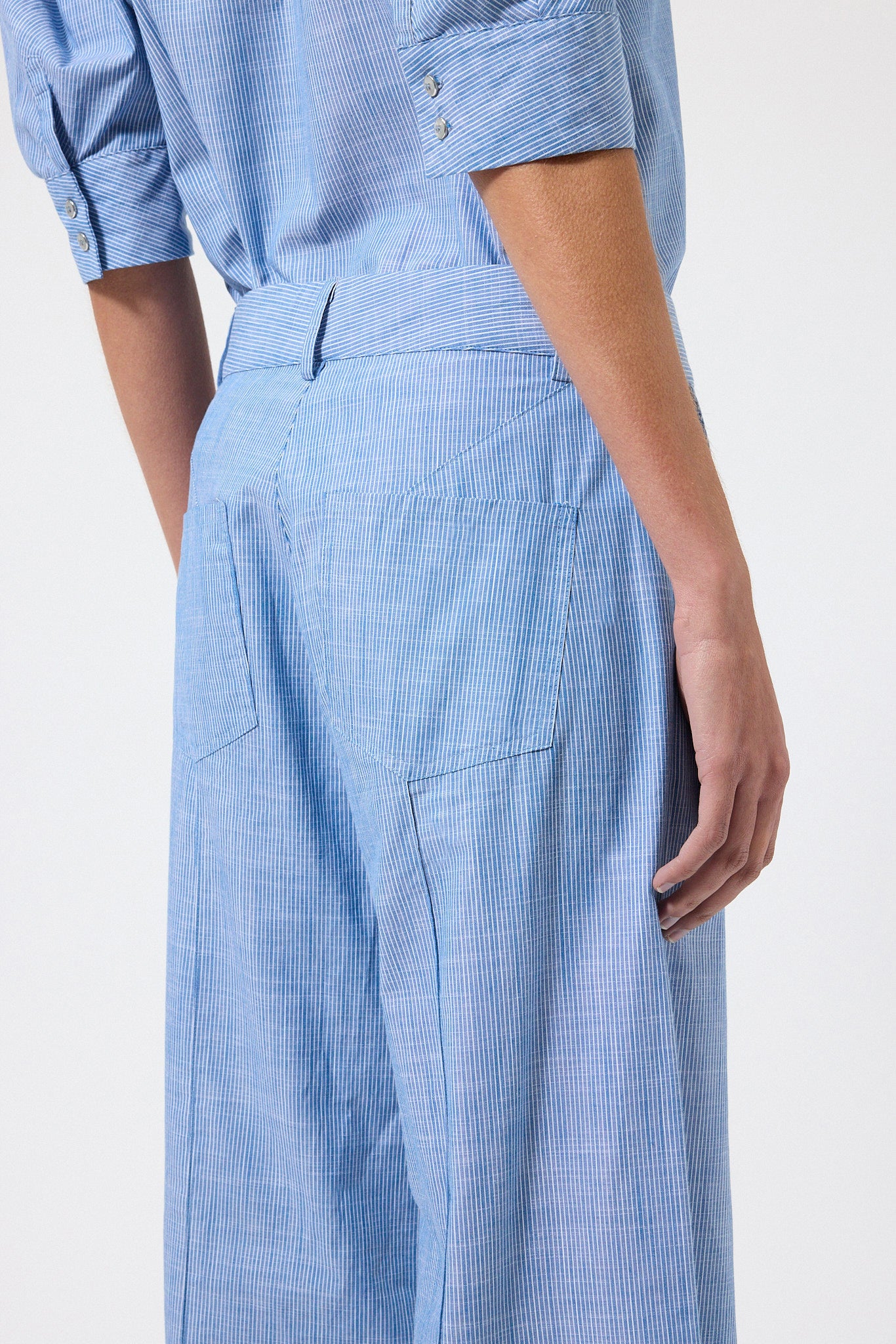 Women's High Waisted Wide Leg Cotton Pants | The Label Edition
