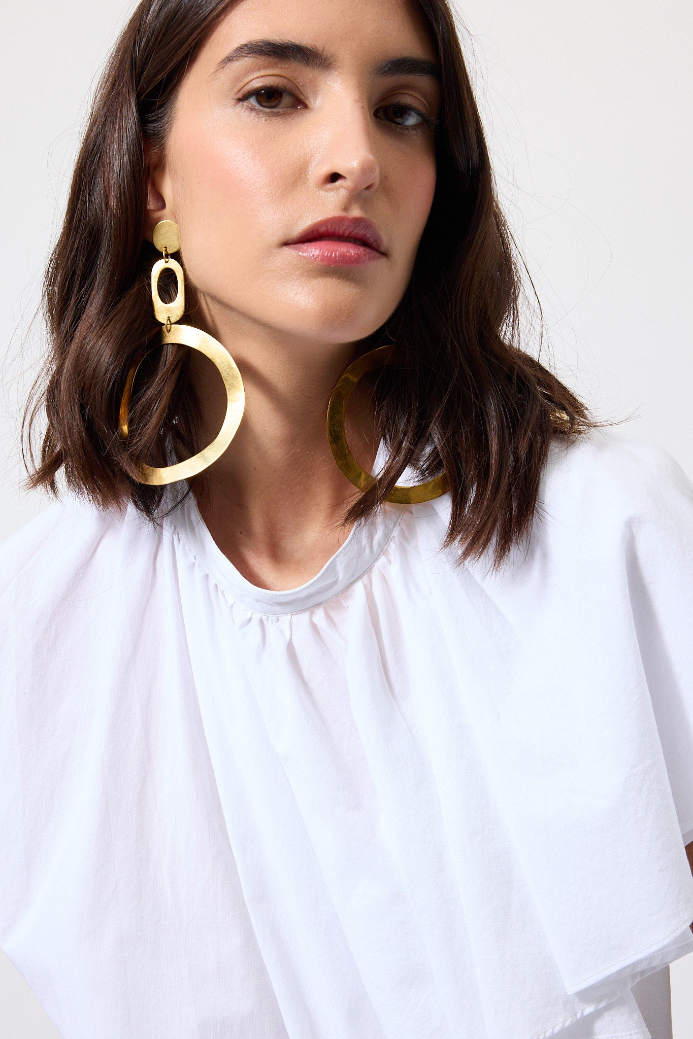 Women's White Cotton Ruffle Top | The Label Edition – THE LABEL