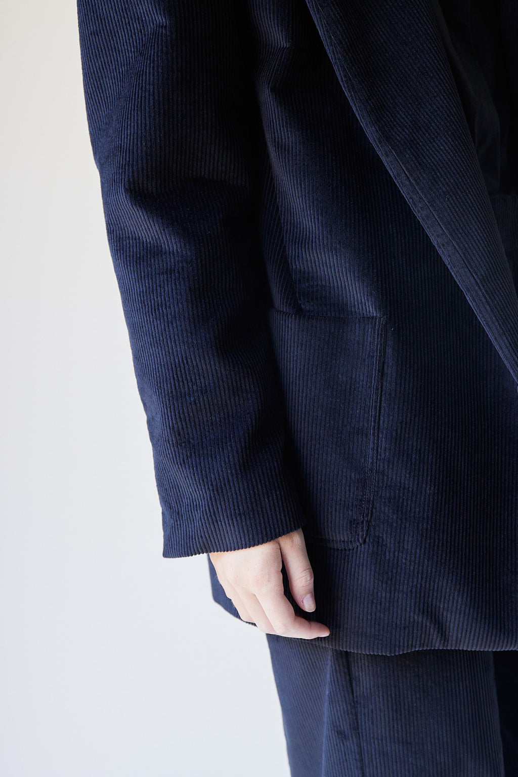 Blazer Felix en velours côtelé noir